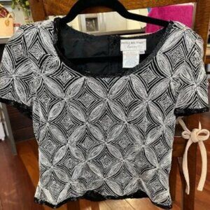 Papell Boutique Evening Black and White PM